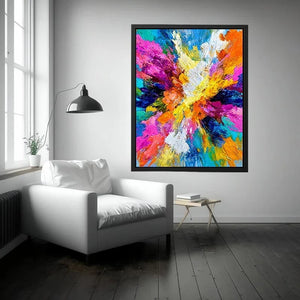colorful abstract expressionist canvas