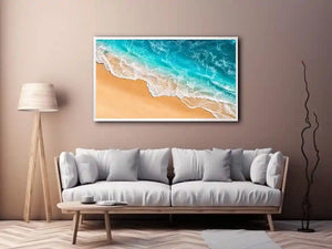 aqua beach aerial canvas print