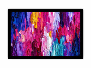 pink blue abstract impasto canvas