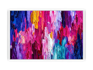 pink blue abstract impasto canvas