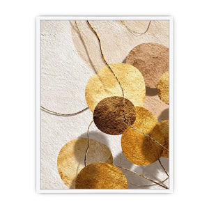 gold neutral geometric abstract canvas