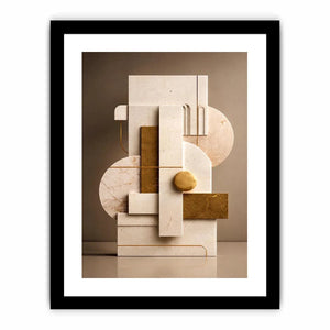 neutral marble geometric wall art
