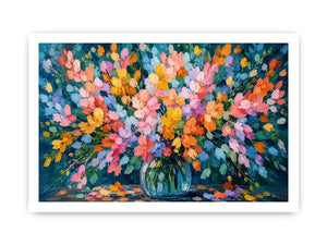 abstract pastel flower field colorful modern wall art