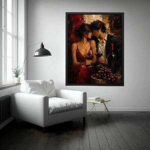romantic wine couple canvas dining room