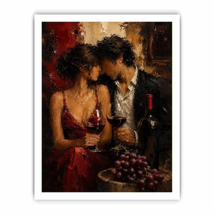 romantic wine couple canvas dining room