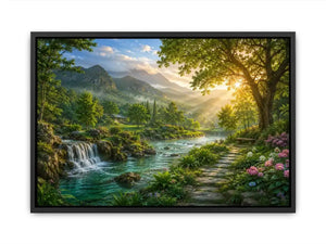 mountain river landscape wall art