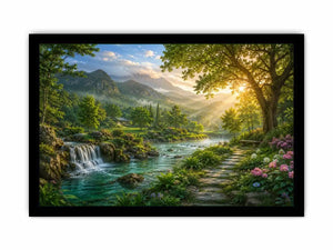 mountain river landscape wall art