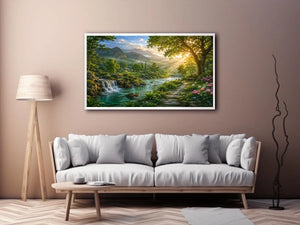 mountain river landscape wall art