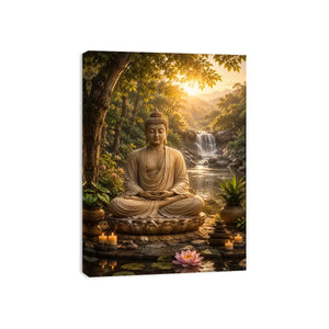 buddha meditation lotus canvas artwork