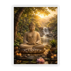 buddha meditation lotus canvas artwork