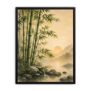 asian bamboo landscape bedroom canvas art