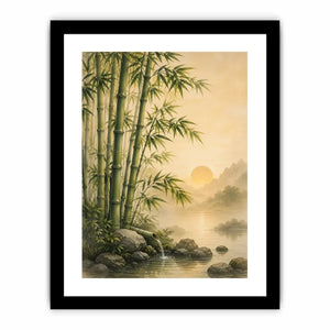 asian bamboo landscape bedroom canvas art