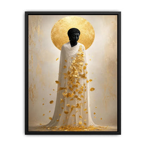 golden buddha spiritual canvas wall art