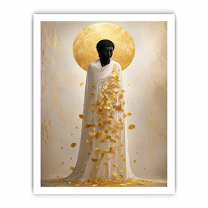 golden buddha spiritual canvas wall art