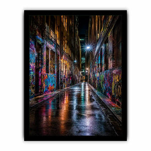 neon graffiti alley urban wall art
