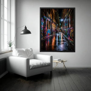 neon graffiti alley urban wall art