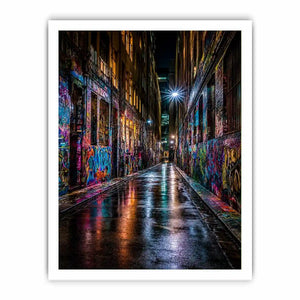 neon graffiti alley urban wall art