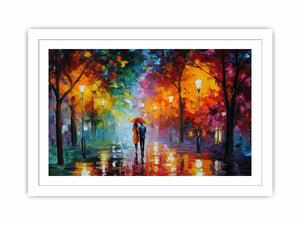 colorful rainy park canvas print