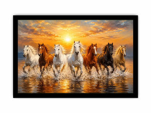wild horses ocean canvas print
