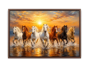 wild horses ocean canvas print