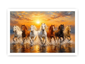 wild horses ocean canvas print