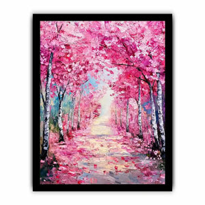 pink blossom pathway canvas print bedroom