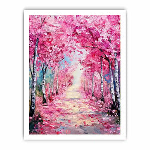 pink blossom pathway canvas print bedroom