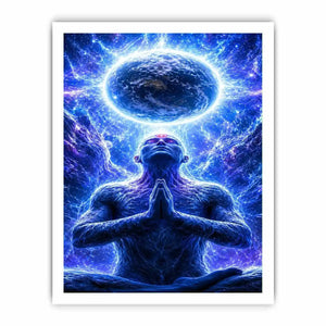 blue cosmic meditation canvas print