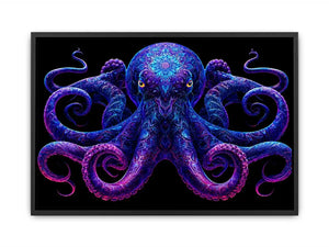 glowing octopus canvas art