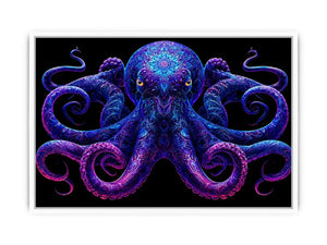 glowing octopus canvas art