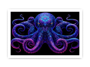 glowing octopus canvas art