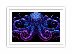 glowing octopus canvas art