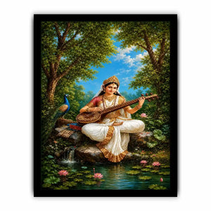 saraswati veena canvas art home