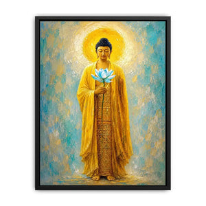 golden buddha lotus canvas print