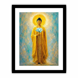 golden buddha lotus canvas print