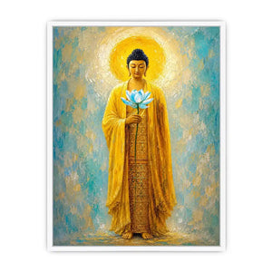 golden buddha lotus canvas print