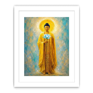 golden buddha lotus canvas print