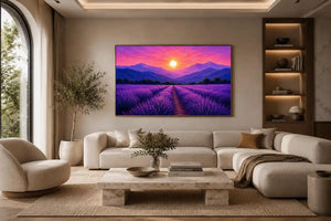 lavender field sunset landscape canvas print