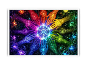 colorful unity sacred geometry canvas art