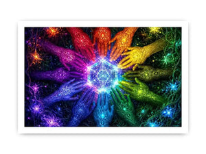 colorful unity sacred geometry canvas art
