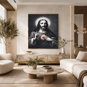 sacred heart jesus canvas art prayer room