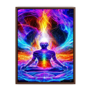neon cosmic meditation chakra canvas art