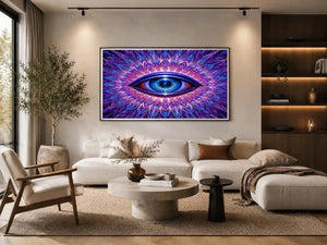 neon eye abstract modern canvas