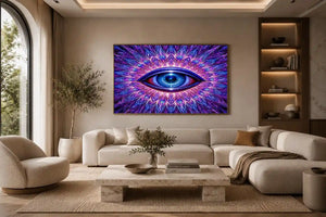 neon eye abstract modern canvas