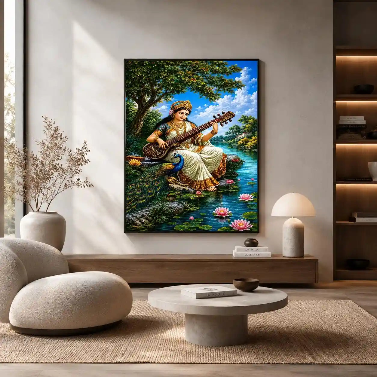 saraswati goddess music canvas