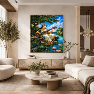 saraswati goddess music canvas