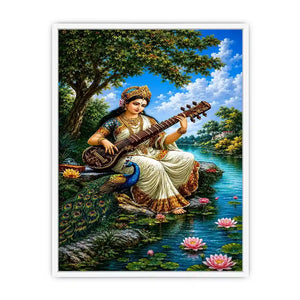 saraswati goddess music canvas