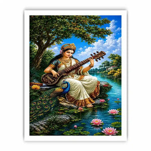 saraswati goddess music canvas