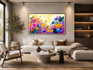 colorful floral botanical canvas