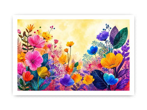 colorful floral botanical canvas